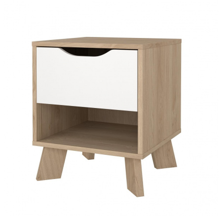 Noční stolek Iker 704, jackson hickory/bílá