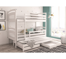 Třílůžková patrová postel ALDI 180x80 Bílá