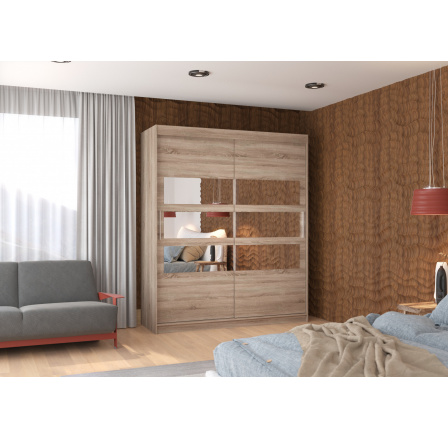 Posuvná skříň se zrcadlem TOLEDO 180 Truffle+Truffle