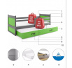 Dětská postel RICO Grafit/Zelená, s přistýlkou 90x200 cm, bez matrace