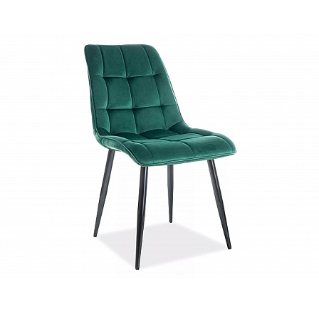 Jídelní židle CHIC VELVET, zelený Bluvel 78/černá