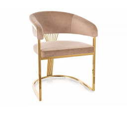 Jídelní židle CROWN VELVET, Béžový Bluvel 28/Zlatá