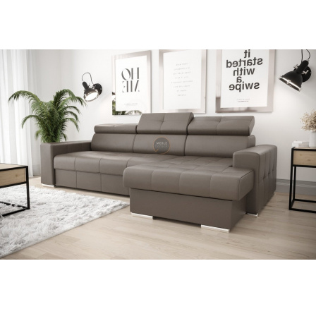 Rohová sedací souprava MARGO 160x250 přírodní kůže - pravá, Kůže odstín hnědé - U-19