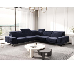 Rohová Kožená sedací souprava FIORE MAX 265x265 cm - černá