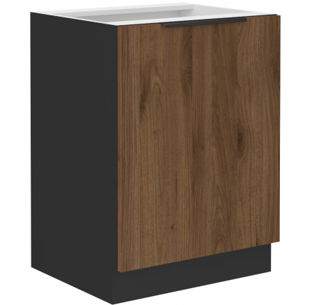 Dolní skřínka MONZA - 60 D 1F BB, Černá mat/Ořech Dolní skřínka MONZA - 60 D 1F BB, Černá mat/Ořech