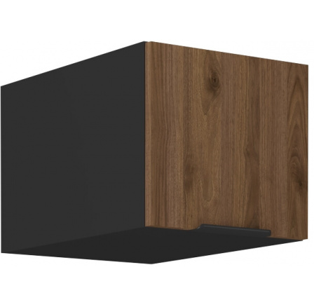 Horní skřínka MONZA - 40 NAGU-36 1F, Černá mat/Ořech