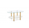 Konferenční stolek DUCAT, efekt bílého mramoru / zlatá