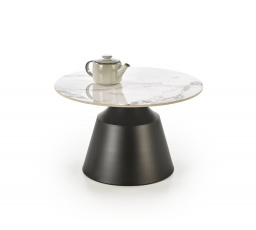 Konferenční stolek MAGNETA, efekt bílého mramoru / černá