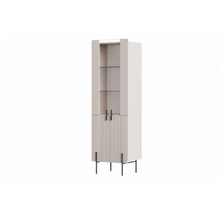 Vitrína Malmi, kašmír / crema bianca / černé nožky