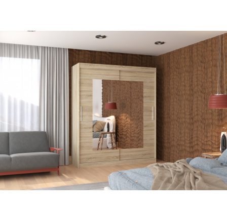 Posuvná skříň se zrcadlem ROSETTE 180 Sonoma+Sonoma