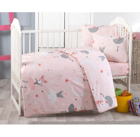 Bavlněné dětské povlečení do malé postýlky 90x135, 45x60 cm baletka růžová nitěný knoflík Bavlněné dětské povlečení do malé postýlky 90x135, 45x60 cm baletka růžová nitěný knoflík