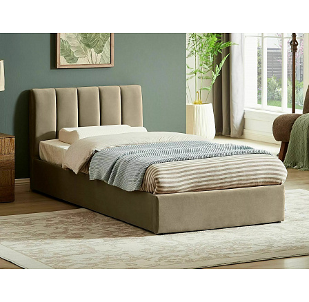 Postel s úložným prostorem MONTREAL VELVET 90x200 cm, Béžový Bluvel 28 Postel s úložným prostorem MONTREAL VELVET 90x200 cm, Béžový Bluvel 28