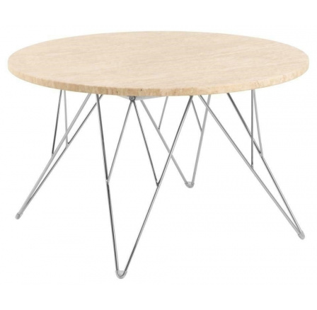 Konferenční stolek Prunus 80 cm travertin/ chrom