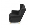 Křeslo ušák, černá látka, AK-388 BK2