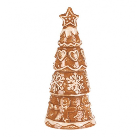 Stromek perníkový - keramika, vánoční s hvězdou, hnědý Stromek perníkový - keramika, vánoční s hvězdou, hnědý