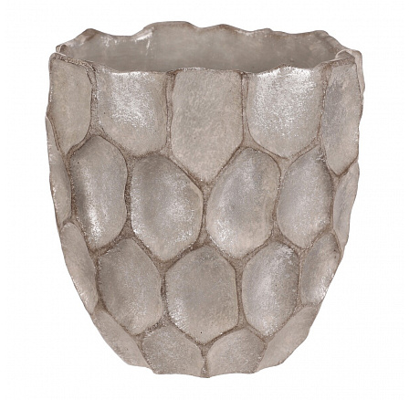 Obal betonový - vzor buněk, vel. L, stříbrno-šedý