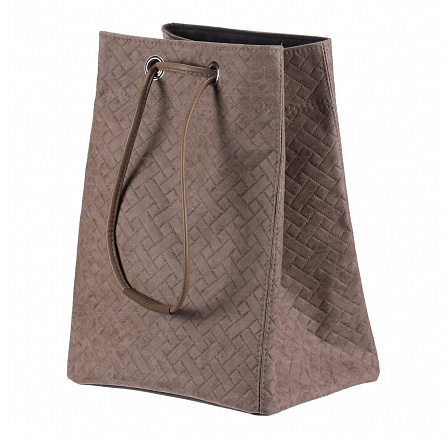 Koš prádelní - látkový, stahovací, hnědá barva Koš prádelní - látkový, stahovací, hnědá barva