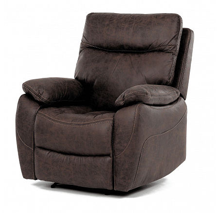 Polohovací křeslo, elektrické zabudované ovládání, hnědá, látka vintage, TV-4094 BR3