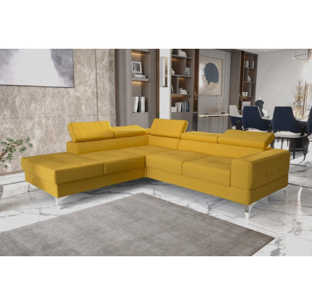 Rohová sedací souprava TOSCANIA II průměr 30x250 - žlutá , levá