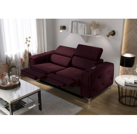 Sofa ORION II , relax 190 cm - bordó