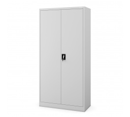 Kovová šatní skříň s policemi DAVID, 900 x 1850 x 450 mm, šedá