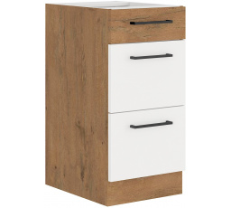 Dolní skřínka VEGAS - 40 D 3S BB, Dub Lancelot / Bílý lesk