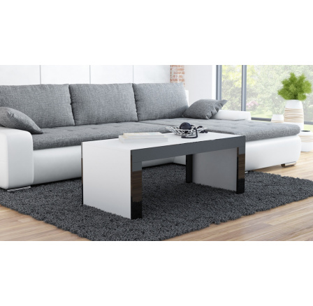 Konferenční stolek TESS, bílá/černá lamela