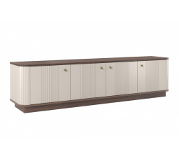 VESPER RTV 187 4D - kašmírová MDF / ořech / zlaté úchyty / sokl