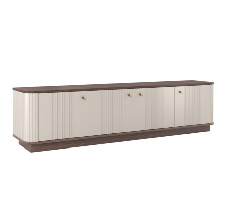 VESPER RTV 187 4D - kašmírová MDF / ořech / zlaté úchyty / sokl