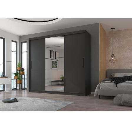 Posuvná skříň se zrcadlem ERWIN 235 Antracit+Antracit