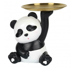 Dekorativní figurka organizér Panda se zlatým podnosem