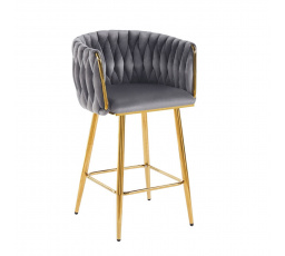 Barová židle H7-FX (G), šedá / zlatá