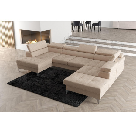 Rohová sedací souprava TOSCANIA MAX II 170x350x220 - pravá, béžová