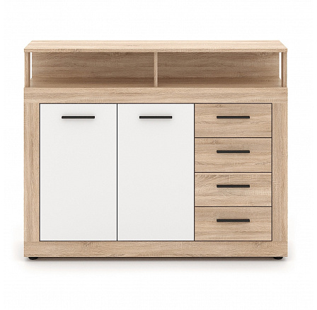 Komoda BLAGO MIDI A 119,5 cm Dub Sonoma/Bílá
