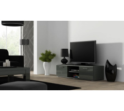 Tv komoda SOHO 140, šedá/šedá lesk