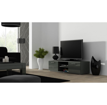 Tv komoda SOHO 140, šedá/šedá lesk