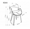 Jídelní židle K544, Černá/Ořech