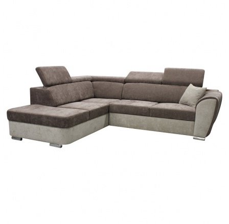 MALIBU (MALMO) - LEVÁ sedací souprava tmavě hnědá Rosario 468/korpus Rosario 461béžová (FI) - kolekce "F" (K250)