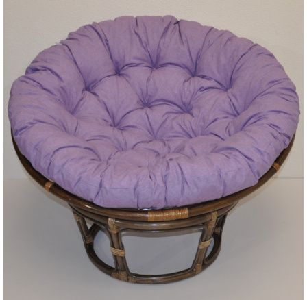 Ratanový papasan 100 cm hnědý polstr fialový melír Ratanový papasan 100 cm hnědý polstr fialový melír