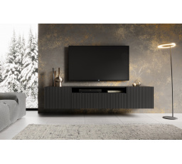 Závěsná TV skříňka NOEMI Černá+Černá