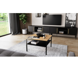 Konferenční stůl LANZZI 60, Dub Artisan/Černý Mat