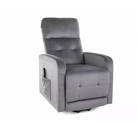 Polohovatelné křeslo OTUS II Velvet, Šedý Bluvel 14