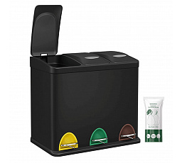 Koš na odpadky, plast, černá, AUK-E1124 BK