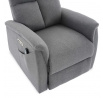 Polohovací křeslo, elektrické zabudované ovládání, šedá, látka, TV-929 GREY2