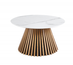 Konferenční stůl L30-FX, bílý mramor / dub