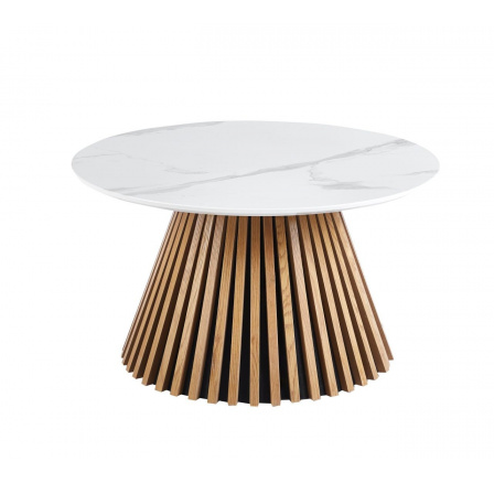 Konferenční stůl L30-FX, bílý mramor / dub