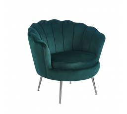 Křeslo velvet zelené /nohy stříbrné/ LC-032-1