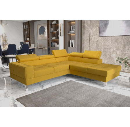 Rohová sedací souprava TOSCANIA II průměr 30x250 - žlutá , pravá