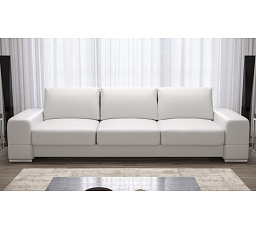 Sofa ZARA DL, 270 cm přírodní kůže - bílá kůže