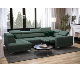 Rohová sedací souprava TOSCANIA MAX I , relax s funkcí spaní 170x350x185 cm - modrá , pravá - R459
